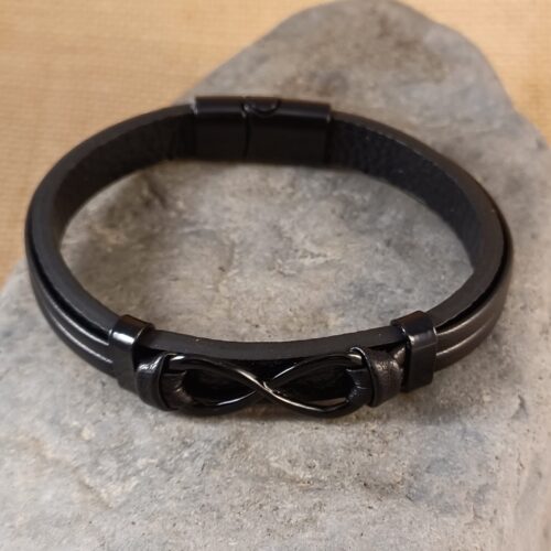 LEATHER INFINITY BRACELET