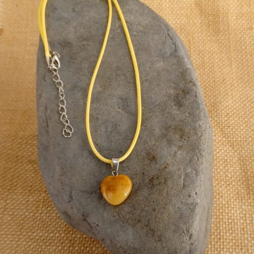 YELLOW JASPER HEART SHAPE NECKLACE
