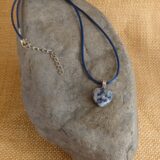 BLUE JASPER STONE HEART SHAPE NECKLACE