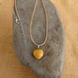 YELLOW AVENTURINE STONE HEART SHAPE NECKLACE
