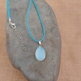BLUE OPALITE TEAR-DROP NECKLACE.